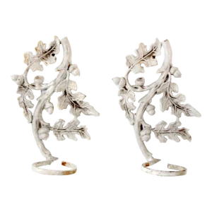 Antique Cast Iron Wall Mount Plant Holder Pair