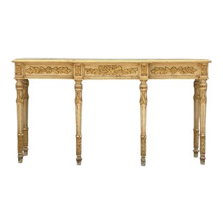 Vintage Italian Neoclassical Regency Style Carved Console For Sale
