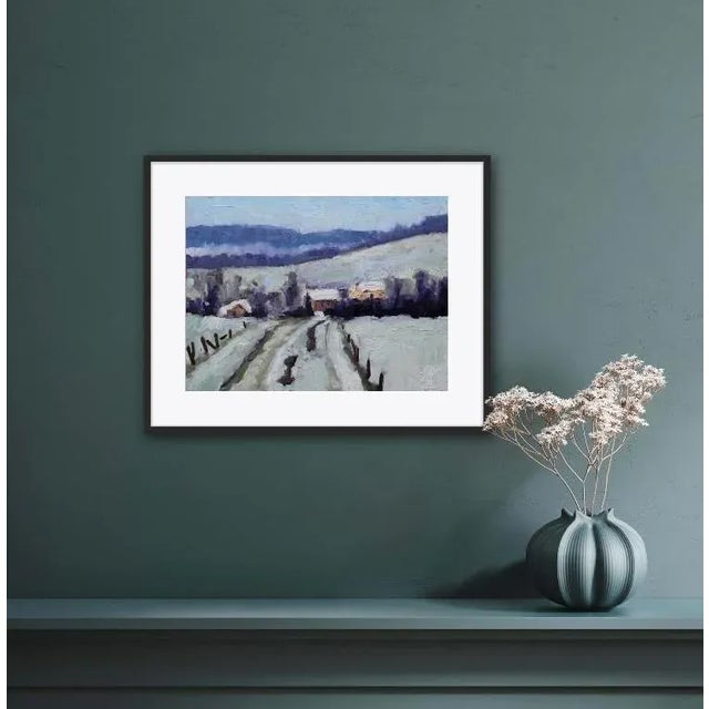 "Winter Backroads Virginia City, Nevada" Contemporary Impressionist Winter Landscape Oil Painting For Sale - Image 10 of 12