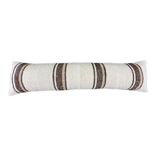 Turkish Hemp Pillow Cushion Natural Beige Brown Cushion Cover 12"x46" For Sale