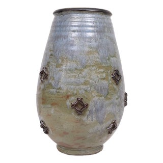 Large Belgian Art Vase by Roger Guerin, 1930s For Sale