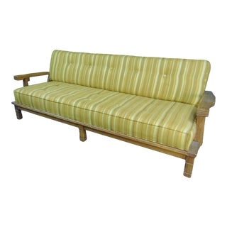 Ranch Oak Mid Century Modern Chip Carved Sofa Daybed For Sale