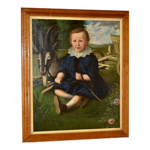 19th Century English Painting of Boy With Goat