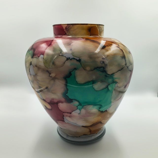 Mid-Century Modern Mid-Century Murano Glass "Watercolor" Baluster Vase 1960s For Sale - Image 3 of 9