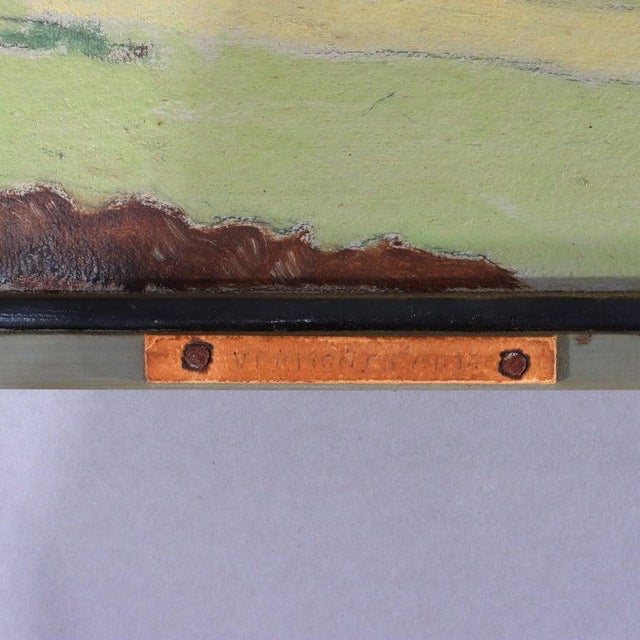 1930s Antique Oil on Board Landscape Painting of a Vermont Farm C1930 For Sale - Image 5 of 8