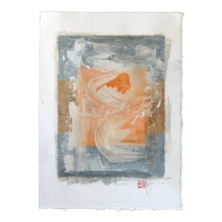 Rodin #37 Orange & Green Abstract Painting For Sale