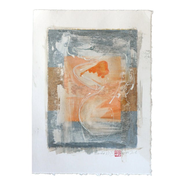 Rodin #37 Orange & Green Abstract Painting For Sale