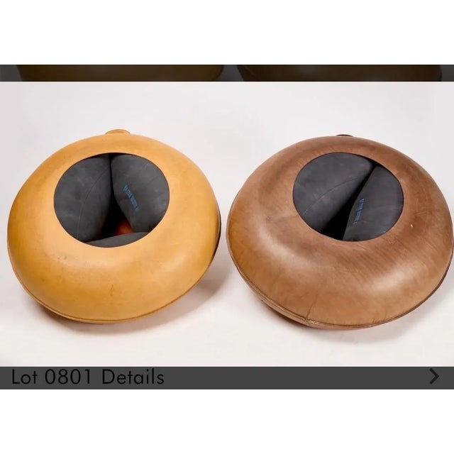 Pair of 1970's Leather Inflatable Chairs "Bake Bean" For Sale - Image 4 of 12