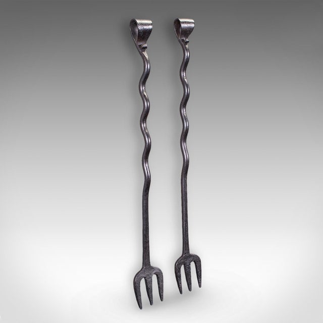 Victorian 4 Antique Country House Inglenook Fire Tools, English, Companion Set, Victorian For Sale - Image 3 of 12