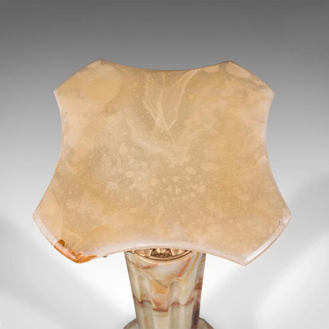 1950s Vintage Onyx Italian Decorative Jardiniere Stand For Sale - Image 9 of 13