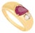 Bombe Style 1.20ct Ruby and Diamond Toi Et Moi 14k Gold Ring Size 4 For Sale