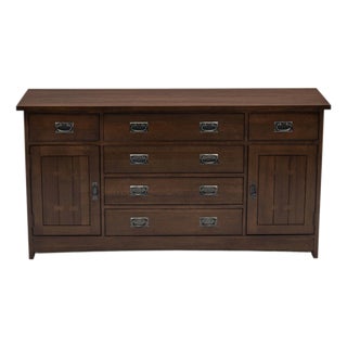 Mission Oak 6-Drawer 62" Sideboard - Walnut For Sale