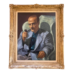 1940s Portrait of the Actor Robert Keith Painted by Edward G. Robinson