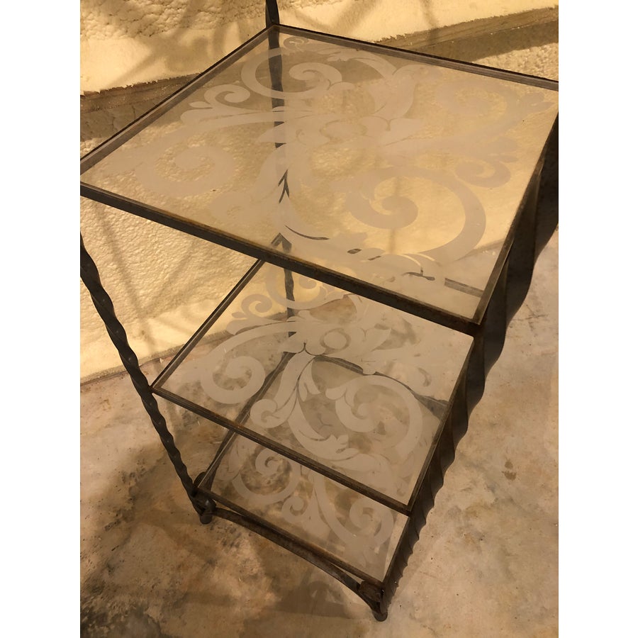 Vintage Wrought Iron Standing Shelf | Chairish