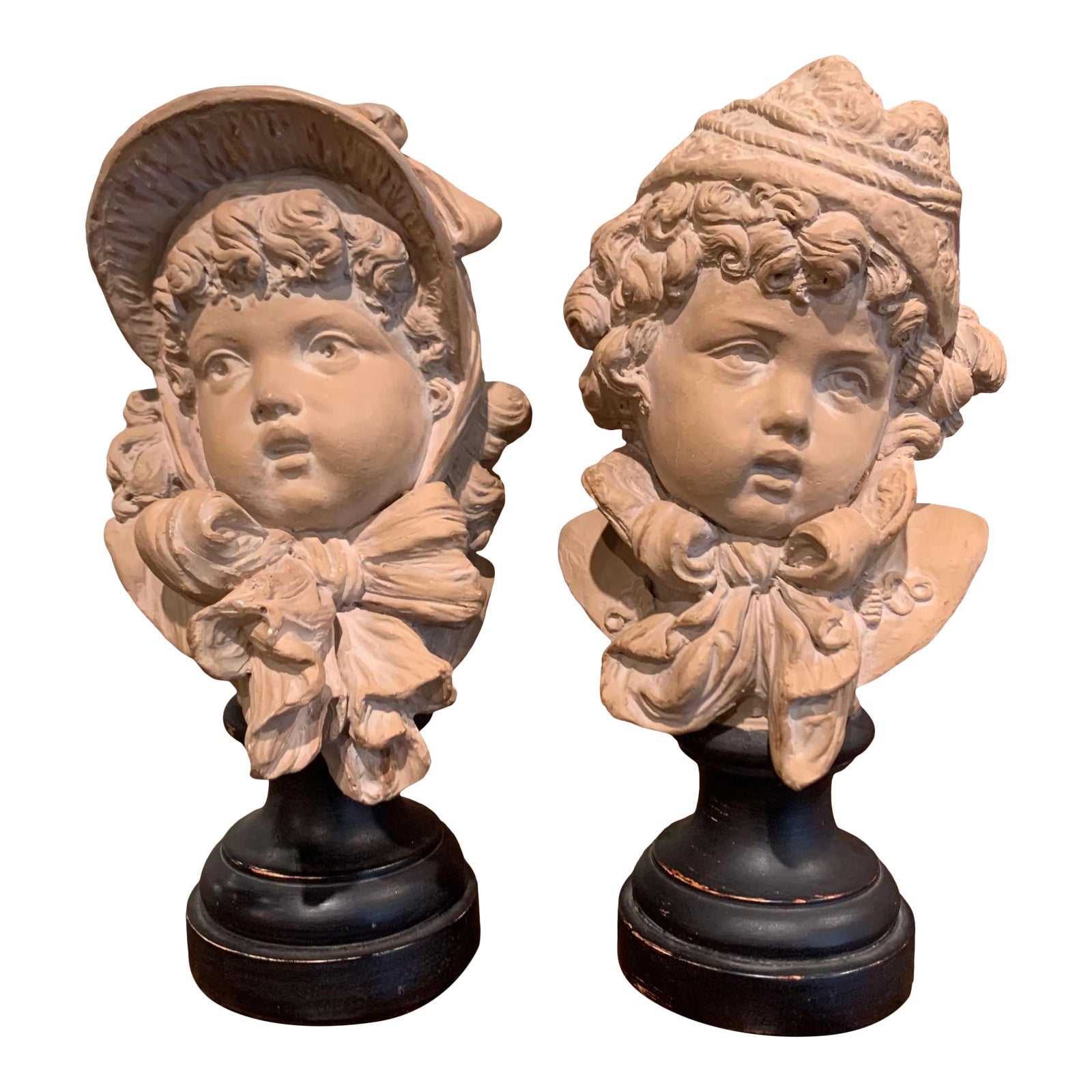 19th Century French Terracotta Busts of Children Signed E. Guillemin ...