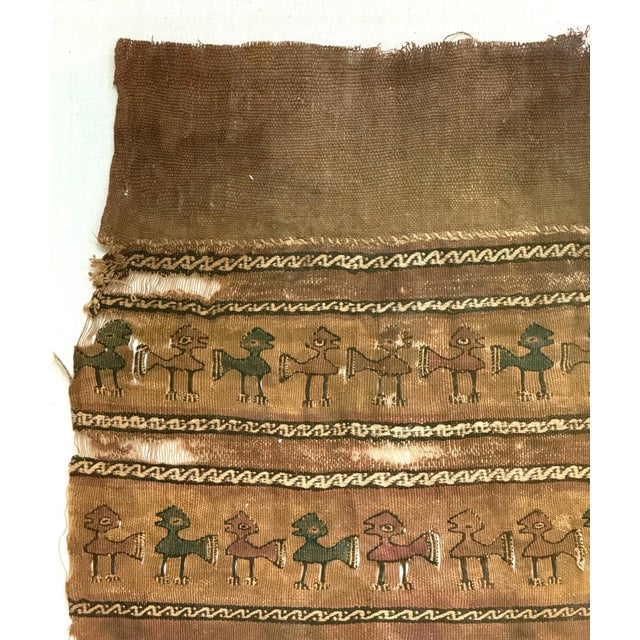 Framed Large Pre-Columbian Woven Textile Fragment from Chimu Chancay Culture For Sale - Image 11 of 16