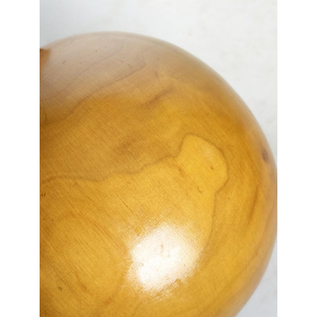 Brown Wooden Ball Lamp, France, 1980 For Sale - Image 8 of 12