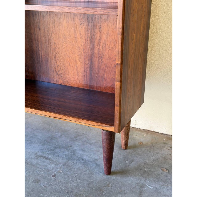 Brown Mid-Century Danish Rosewood Bookcase - Vintage Scandinavian Shelving Unit 1960s For Sale - Image 8 of 10