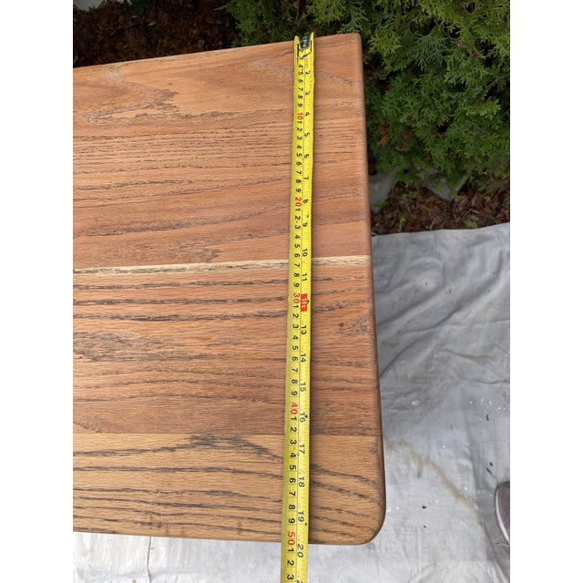 Vintage Mid-Century Modern 4-Drawer Chest Oak Wood Recessed Pulls For Sale - Image 10 of 10