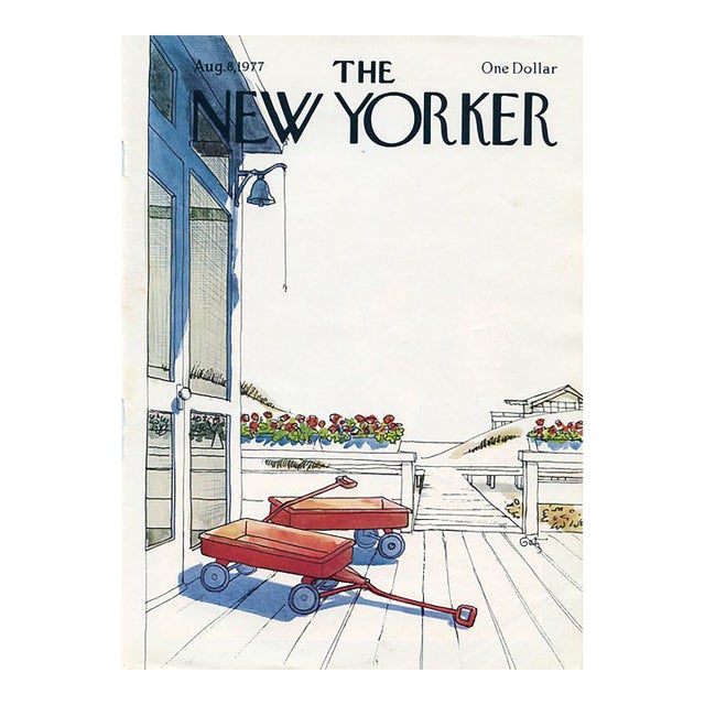 1977 Original New Yorker Magazine Cover by Arthur Getz, August 8, Seashore For Sale