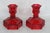 Fostoria Coin Ruby Red Glass Liberty Bell Candle Stick Holders a Pair 4380b For Sale - Image 9 of 9
