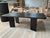 Custom Made Mid-Century Modern Solid Oak Ebonized Dining Table For Sale - Image 4 of 5