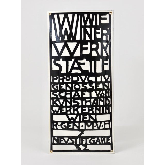 Art Nouveau Domed Enameled Advertising Sign from Wiener Werkstaette, Vienna, 1960s For Sale - Image 6 of 18