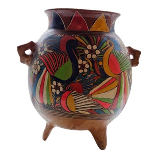 Mexican Talavera Pottery Footed Planter For Sale