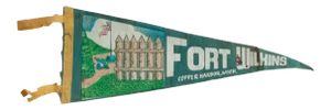 Vintage Fort Wilikins Copper Harbor Michigan Felt Flag