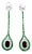 Platinum 950 Dangling Natural Ruby Emerald and Diamond Earring - Set of 2 For Sale