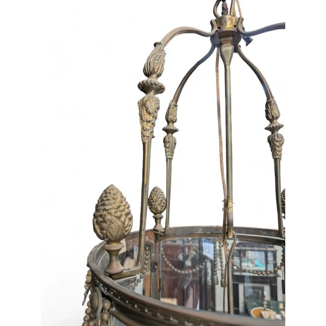 French Early 20th Century Large Petit Trianon Style Hanging Lantern For Sale - Image 3 of 7