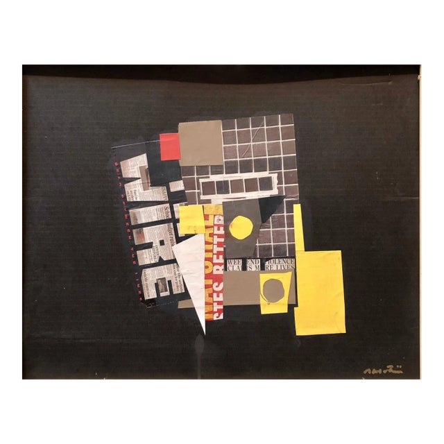 Ronald Ahlstrom, Abstract Mixed Media Torn Paper Collage Pop Expressionist Painting For Sale