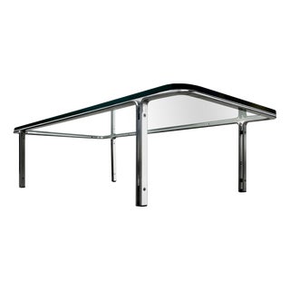 T112 Coffee Table in Steel and Glass by Horst Bruning for Kill International, 1970s For Sale