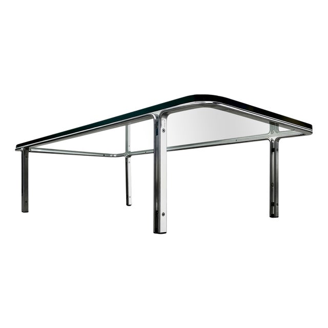 T112 Coffee Table in Steel and Glass by Horst Bruning for Kill International, 1970s For Sale