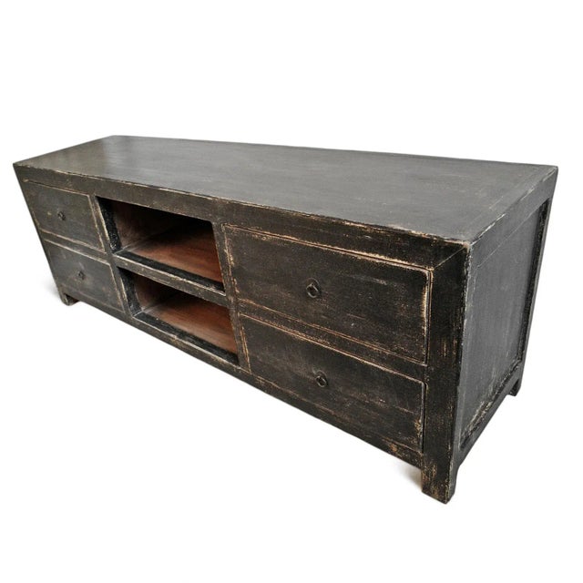 Farmhouse Mod Rustic Simple Media Cabinet For Sale - Image 3 of 10
