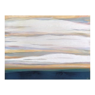 Wild Skies 4 - Original Gold Leaf Abstract Landscape Acrylic Painting on Wood Panel For Sale