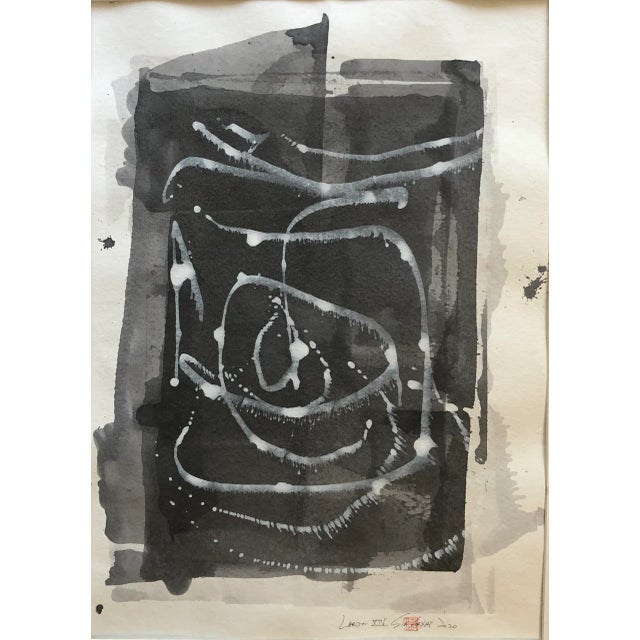 'Largo 14' Framed Abstract Painting on Japanese Handmade Paper For Sale In Los Angeles - Image 6 of 6