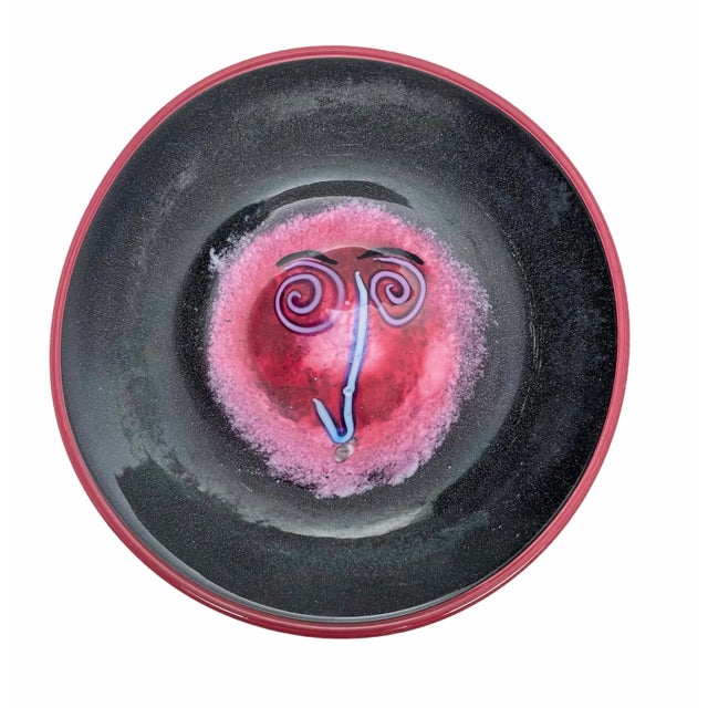 1990s 1990s line Studio Glass Modern Face Plate For Sale - Image 5 of 5