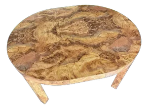Postmod Faux Burl Dining Table W/ Leaf