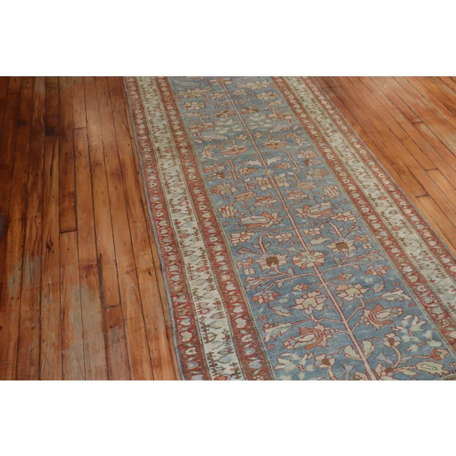 Early 20th Century Blue Malayer Runner - 3' x 19'10" For Sale - Image 10 of 10