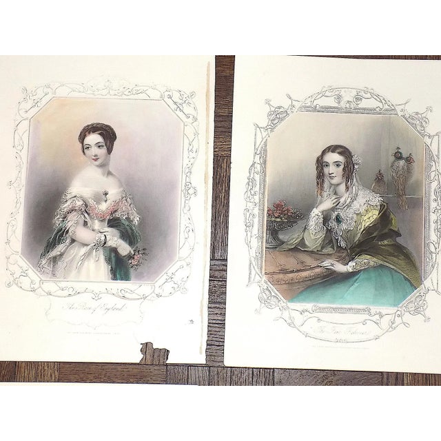 Antique 19th Century Engravings-Victorian Women-Portraits-Set of 8 For Sale - Image 4 of 7