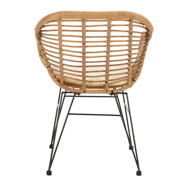 Modern Rattan Lounge Set in Light Brown & White - 3 Pieces For Sale - Image 4 of 9