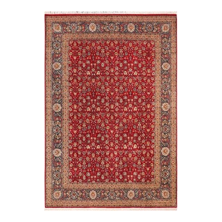 Floral Pak-Persian Adele Red/Blue Wool Rug - 10'0'' X 14'0'' For Sale