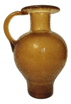 Amber-Colored Frozen Murano Glass Jug by Archimede Seguso, Italy, 1950s