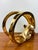 Ceramic Vintage Gold Metallic Stylized Rams Head Statue by Jaru For Sale - Image 7 of 9