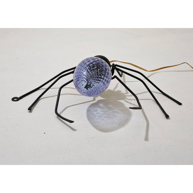 Black Mid-Century Modern Wall Lamp in Metal and Murano Glass Depicting a Spider, Italy, 1950s For Sale - Image 8 of 17