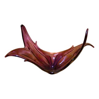 Vintage Murano Glass Art Bowl, 1980s For Sale