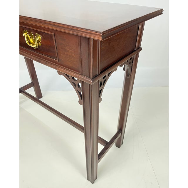 Wood Councill Craftsmen Chippendale Mahogany Single-Drawer Console Table For Sale - Image 7 of 17
