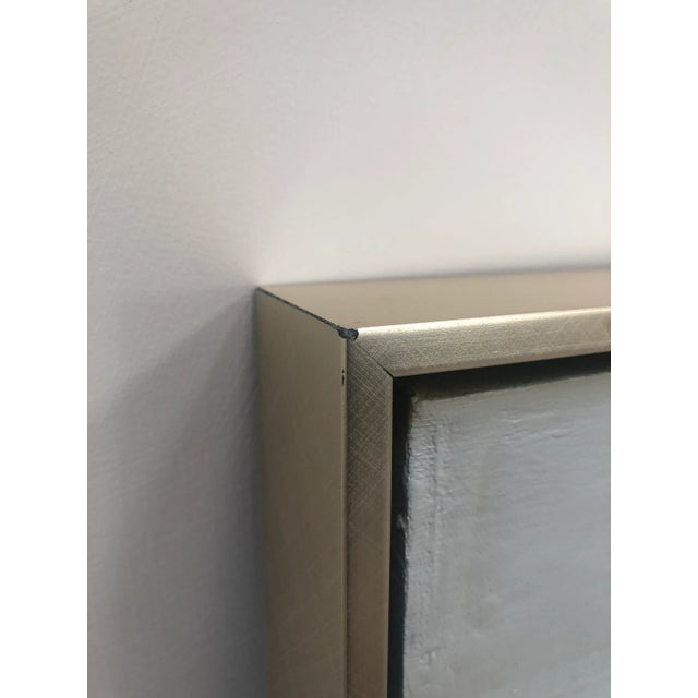 Gray Contemporary Geometric Abstract Painting Framed For Sale - Image 8 of 13