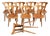 Rustic Bistro Chairs in Honey Beech, 1950s, Set of 9 For Sale